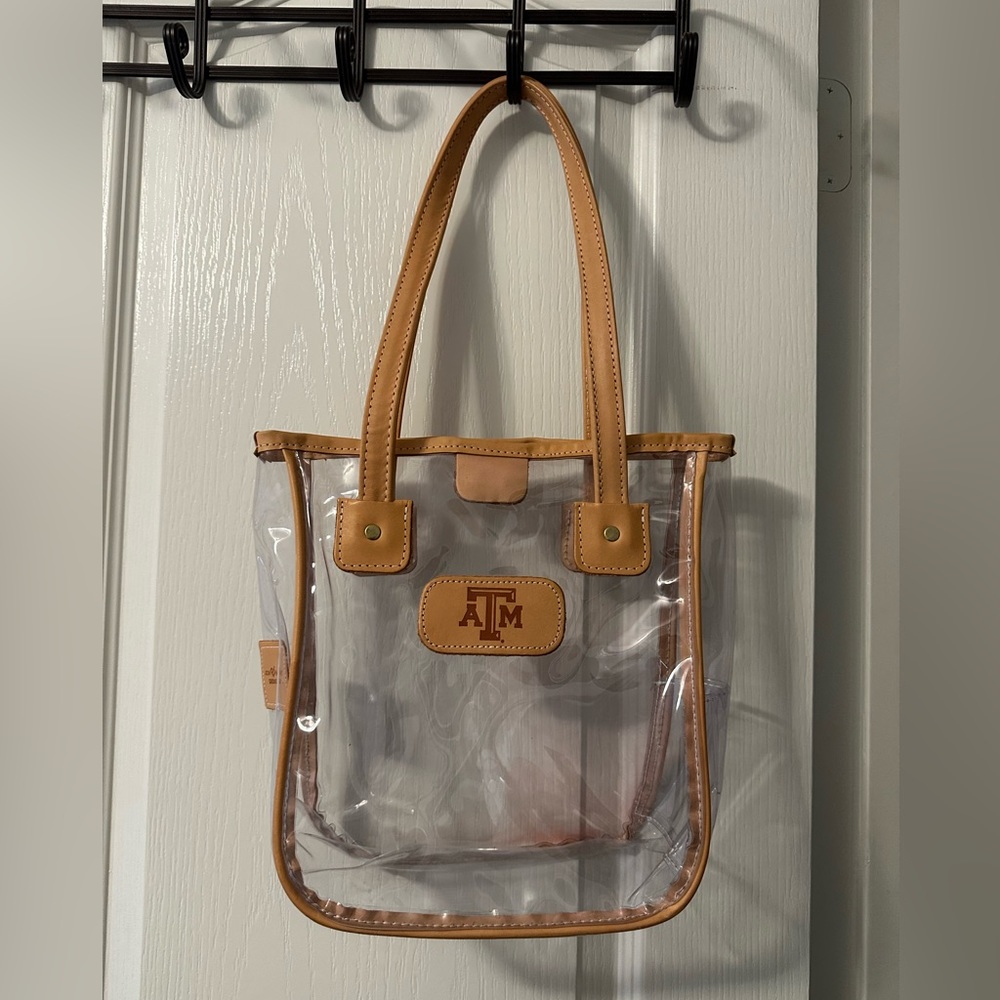 Jon Hart Design Clear PVC Tote with Tan Trim - Texas A&M Logo